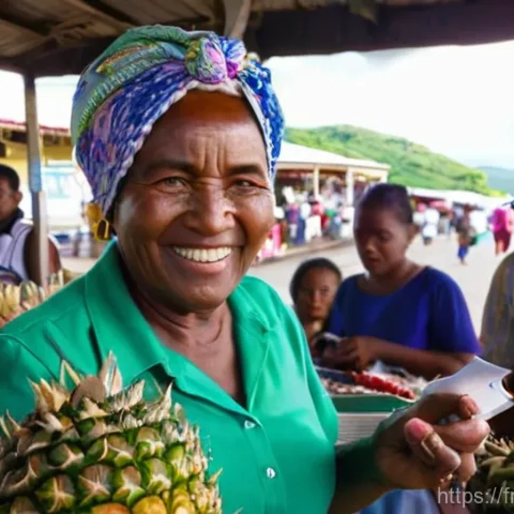 앤티가 바부다 현지 언어 - Market Day Melodies: A Creole Exchange**

A vibrant, bustling outdoor market in St. John's, Antigua,...