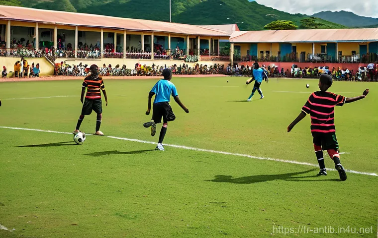 앤티가 바부다 축구 리그 - Image Prompt 1: The Vibrant Caribbean Football Match**