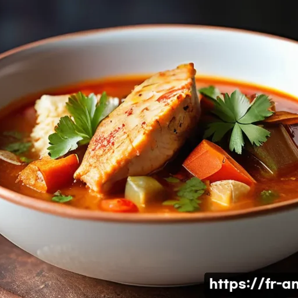 앤티가 바부다 퓨레 다리 국 - **Prompt: A close-up, mouth-watering shot of a steaming bowl of authentic Antiguan Creole Fish Stew,...