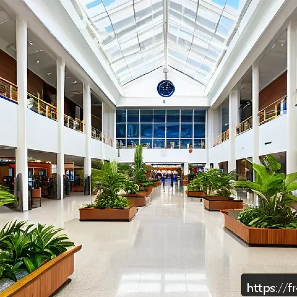 앤티가 바부다 크루즈 터미널 - A bright, modern cruise terminal in Antigua and Barbuda, featuring spacious air-conditioned interior...